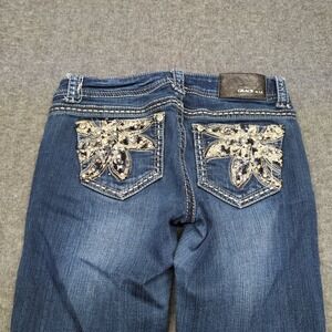 Grace in LA Jeans Womens 28 Blue Boot Cut Embroidered Bling Western Cowgirl